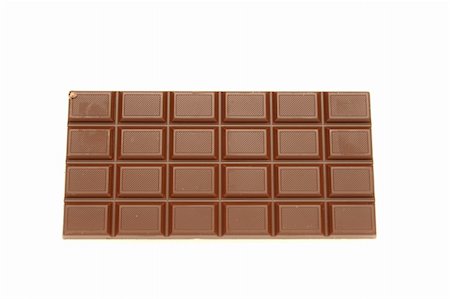 Tile of tasty chocolate on a white background Stockbilder - Microstock & Abonnement, Bildnummer: 400-03941377