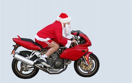 funny bikers pictures - Santa Claus on a motorcycle in CA Stock Photo - Budget Royalty-Free & Subscription, Code: 400-03941437