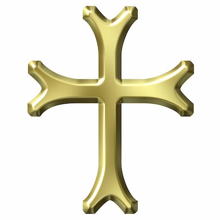 3D Golden Cross Photographie de stock - Aubaine LD & Abonnement, Code: 400-03941709