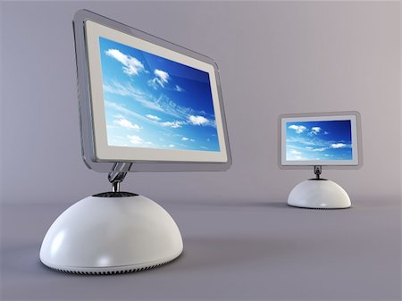 simsearch:693-06020309,k - 3d rendering of the two modern computer with display Stock Photo - Budget Royalty-Free & Subscription, Code: 400-03942041