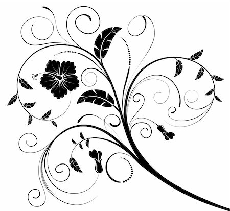 filigree drawings - Flower background with buds, element for design, vector illustration Stock Photo - Budget Royalty-Free & Subscription, Code: 400-03942523