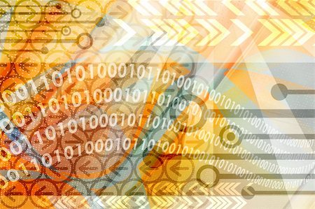 simsearch:400-03962086,k - Computer technology elements with binary data leaks in abstract colorful background Stockbilder - Microstock & Abonnement, Bildnummer: 400-03942709