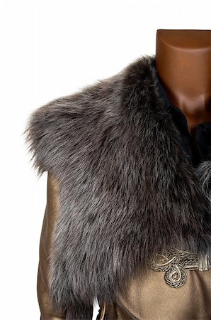 Coat with a fur collar on a white background Stock Photo - Budget Royalty-Free & Subscription, Code: 400-03942803