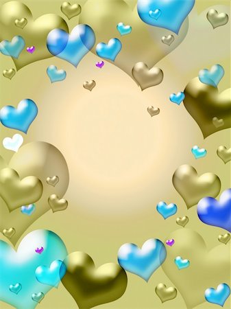 simsearch:400-07954156,k - Illustration of golden hearts - valentine card background Foto de stock - Royalty-Free Super Valor e Assinatura, Número: 400-03942994
