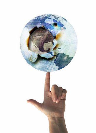 simsearch:400-08048154,k - Broken world - detail of human hands holding grunge earth globe Photographie de stock - Aubaine LD & Abonnement, Code: 400-03943001