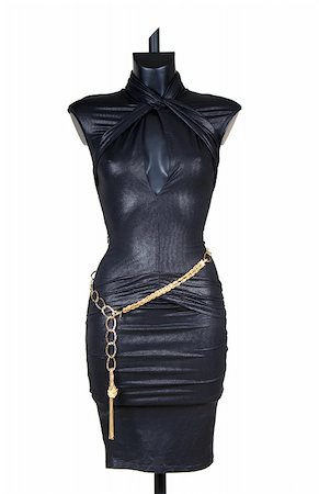 sensual mannequin - Celebratory dress with a gold belt on a dummy Stock Photo - Budget Royalty-Free & Subscription, Code: 400-03943040