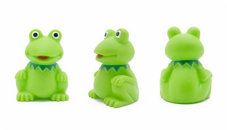 green toy frog in three positions on white background Stock Photo - Budget Royalty-Free & Subscription, Code: 400-03943390