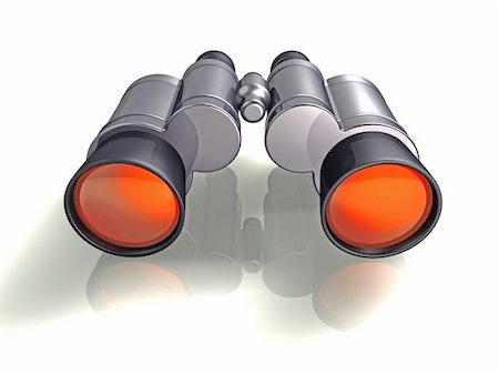 simsearch:400-04685090,k - 3d concept illustration of binoculars with orange lenses Foto de stock - Royalty-Free Super Valor e Assinatura, Número: 400-03943636