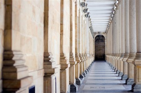 a spa colonnade with vaulting shafts of marble in Bohemian spa Stock Photo - Budget Royalty-Free & Subscription, Code: 400-03943922