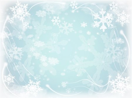 simsearch:649-06164704,k - white snowflakes over light blue background with feather corners Stockbilder - Microstock & Abonnement, Bildnummer: 400-03943972