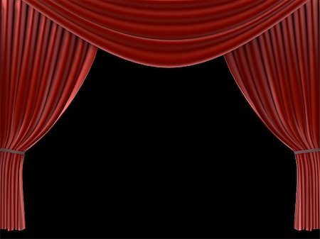 3d renderd illustration of a red theatre curtain Stock Photo - Budget Royalty-Free & Subscription, Code: 400-03954556