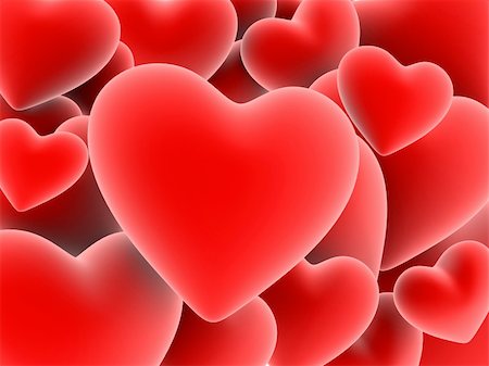 simsearch:400-03954598,k - 3d rendered illustration of many red hearts Photographie de stock - Aubaine LD & Abonnement, Code: 400-03954564