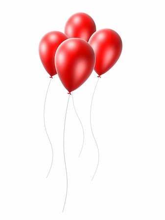 simsearch:400-05897093,k - 3d rendered illustration of four red balloons Stock Photo - Budget Royalty-Free & Subscription, Code: 400-03954627