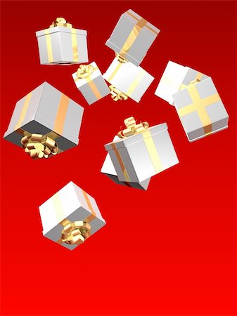 simsearch:400-09070151,k - 3d rendered illustration of some falling white presents Foto de stock - Super Valor sin royalties y Suscripción, Código: 400-03954669