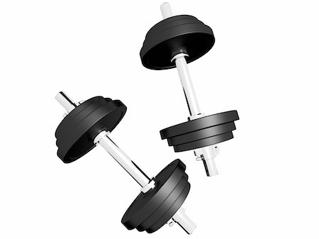 simsearch:400-04745384,k - 3d rendered illustration of two black barbells Stock Photo - Budget Royalty-Free & Subscription, Code: 400-03954697