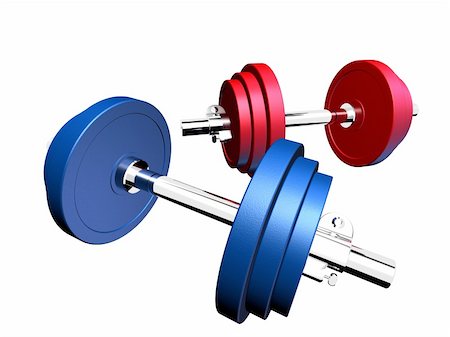 simsearch:400-07915037,k - 3d rendered illustration of two barbells Photographie de stock - Aubaine LD & Abonnement, Code: 400-03954708