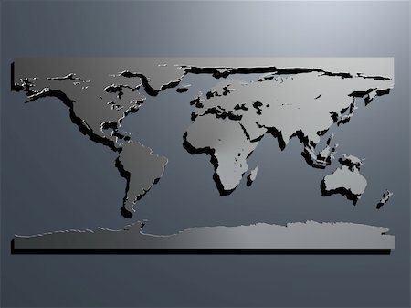 simsearch:400-04885353,k - 3d rendered illustration of a silver world map on a grey background Stock Photo - Budget Royalty-Free & Subscription, Code: 400-03954739