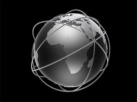 simsearch:400-04774467,k - 3drendered illustration of a silver globe model with rings Foto de stock - Super Valor sin royalties y Suscripción, Código: 400-03954828