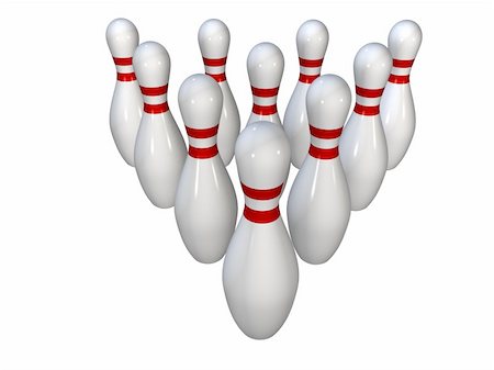 simsearch:400-05163136,k - 3d rendered illustration of some bowling pins Stockbilder - Microstock & Abonnement, Bildnummer: 400-03954840