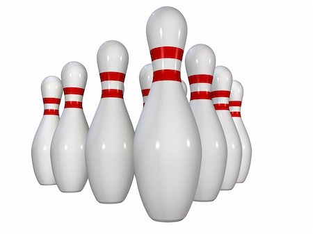 simsearch:400-05163136,k - 3d rendered illustration of some bowling pins Stockbilder - Microstock & Abonnement, Bildnummer: 400-03954841