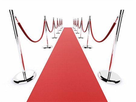 3d rendered illustration of a red carpet and metal barriers Stock Photo - Budget Royalty-Free & Subscription, Code: 400-03954858