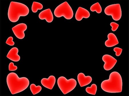 simsearch:400-03954598,k - 3d rendered illustration of red hearts on a black backgrounds Photographie de stock - Aubaine LD & Abonnement, Code: 400-03954860