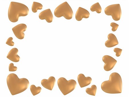 simsearch:400-03954598,k - 3d rendered illustration of many golden hearts Photographie de stock - Aubaine LD & Abonnement, Code: 400-03954861