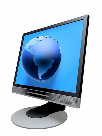 simsearch:400-03947973,k - 3d rendered illustration of a tft monitor with a globe Photographie de stock - Aubaine LD & Abonnement, Code: 400-03954881
