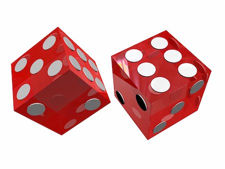 simsearch:628-05817689,k - 3d rendered illustration of two red dice Stockbilder - Microstock & Abonnement, Bildnummer: 400-03954905