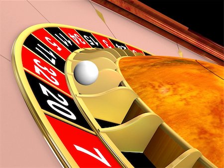 roulette (jeu) - 3d rendered illustration of a roulette wheel Foto de stock - Super Valor sin royalties y Suscripción, Código: 400-03954906