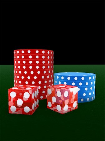roulette (jeu) - 3d rendered illustration of some jetons and red dice Foto de stock - Super Valor sin royalties y Suscripción, Código: 400-03954900