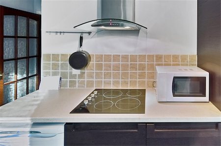 colour image kitchen in newly restored rebuilt house work surfaces Stock Photo - Budget Royalty-Free & Subscription, Code: 400-03955041