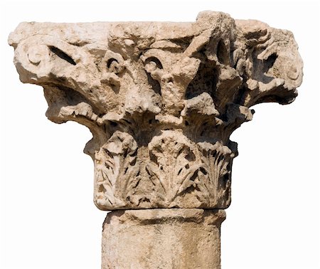 simsearch:400-06642892,k - Roman citadel in Amman, Jordan. Column detail. Clipping path included. Corinthian column type. Foto de stock - Super Valor sin royalties y Suscripción, Código: 400-03955129