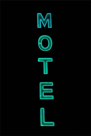 Blue motel neon sign illuminated at night Stock Photo - Budget Royalty-Free & Subscription, Code: 400-03955186