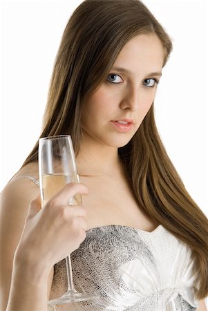 simsearch:649-07436639,k - portrait of a fine dressed young woman drinkig a glass of champagne Stockbilder - Microstock & Abonnement, Bildnummer: 400-03955290