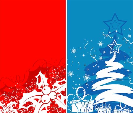 simsearch:400-03960503,k - Two abstract christmas background with mistletoe, element for design, vector illustration Photographie de stock - Aubaine LD & Abonnement, Code: 400-03955332