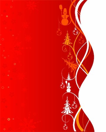 snowflakes and snowman drawings - Abstract christmas background with snowman, element for design, vector illustration Stock Photo - Budget Royalty-Free & Subscription, Code: 400-03955899