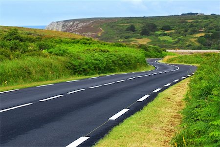 simsearch:400-04000933,k - Winding road along the ocean coast in Brittany, France Stock Photo - Budget Royalty-Free & Subscription, Code: 400-03956142