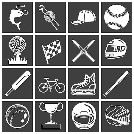 A set of sports icons / design elements. Vector art in Adobe Illustrator 8 EPS format. Can be scaled to any size without loss of quality. Foto de stock - Super Valor sin royalties y Suscripción, Código: 400-03956905