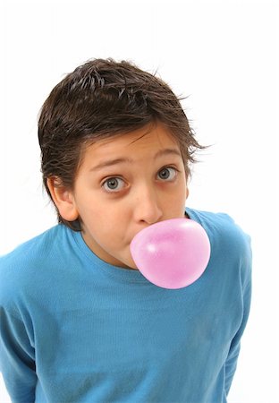 funny pictures people chewing gum - Bubble gum boy portrait with fun expressions. Look at my gallery for more pictures of this model Stock Photo - Budget Royalty-Free & Subscription, Code: 400-03957182