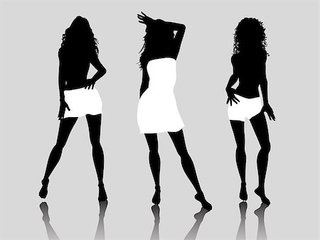 Sexy female silhouettes Stock Photo - Budget Royalty-Free & Subscription, Code: 400-03957261