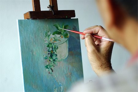 Artist painting in progress. Stock Photo - Budget Royalty-Free & Subscription, Code: 400-03957303