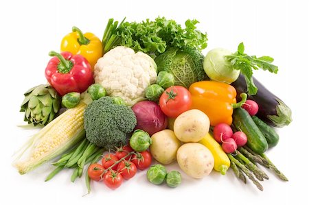 simsearch:622-08949123,k - Vegetables isolated on white Photographie de stock - Aubaine LD & Abonnement, Code: 400-03957323