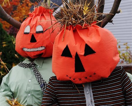 simsearch:400-03939142,k - Halloween scarecrows in a garden Stock Photo - Budget Royalty-Free & Subscription, Code: 400-03957331