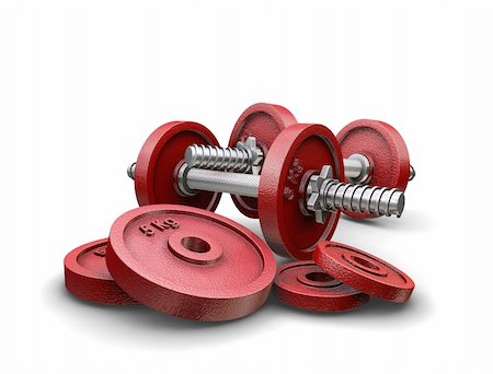 simsearch:673-02140416,k - 3D render of weightlifting weights Photographie de stock - Aubaine LD & Abonnement, Code: 400-03957799