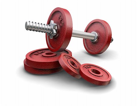 simsearch:400-07915037,k - 3D render of weight lifting weights Photographie de stock - Aubaine LD & Abonnement, Code: 400-03957806