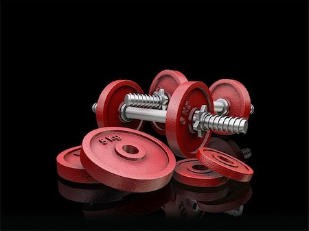simsearch:400-07915037,k - 3D render of weightlifting weights Photographie de stock - Aubaine LD & Abonnement, Code: 400-03957801