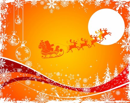 simsearch:693-06667980,k - Abstract christmas background with Santa & deers, element for design, vector illustration Stock Photo - Budget Royalty-Free & Subscription, Code: 400-03959883