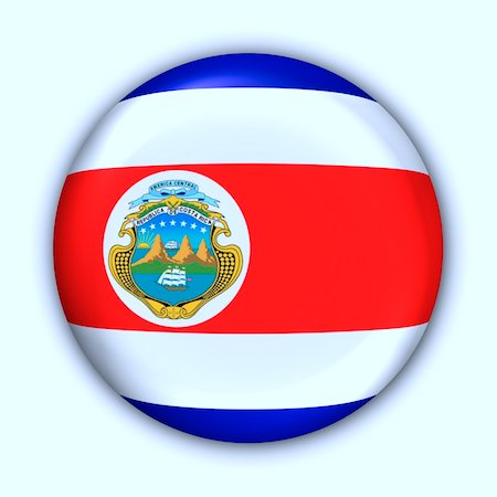 san jose - World Flag Button Series - Central America/Caribbean - Costa Rica (With Clipping Path) Stock Photo - Budget Royalty-Free & Subscription, Code: 400-03959947