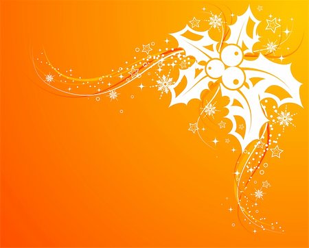 filigree drawings - Abstract christmas background with mistletoe, element for design, vector illustration Stock Photo - Budget Royalty-Free & Subscription, Code: 400-03959990